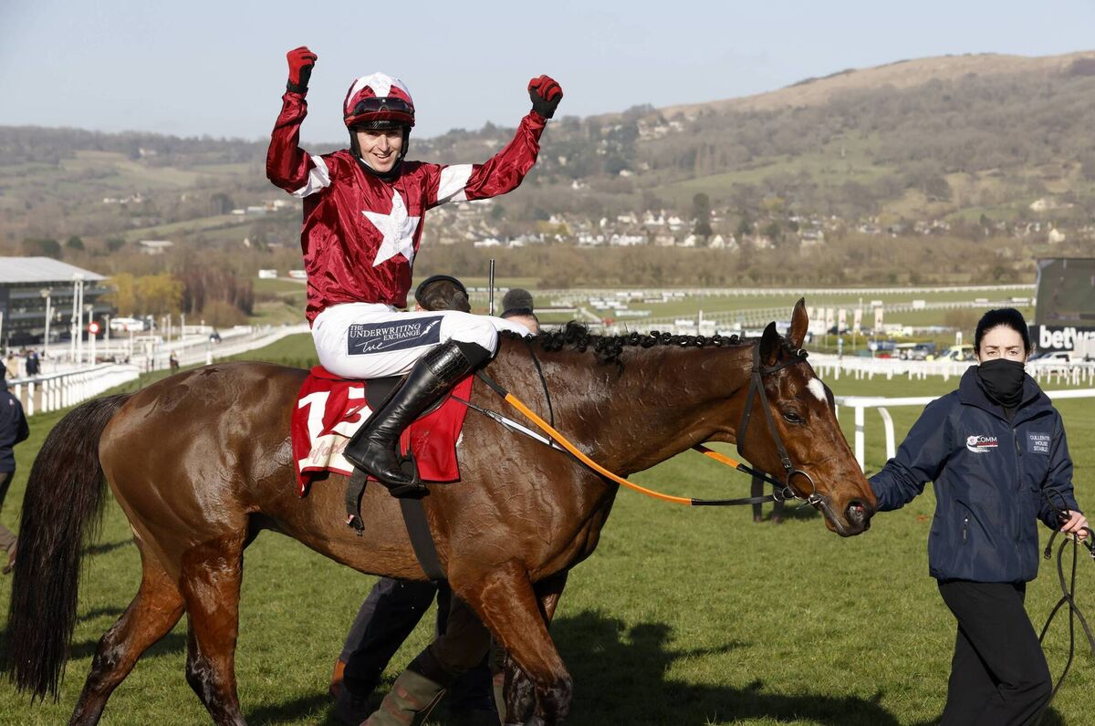  Glenfarclas Chase Keith Donoghue on Tiger Roll celebrates after winning Mandatory Credit ©INPHO/Dan Abraham