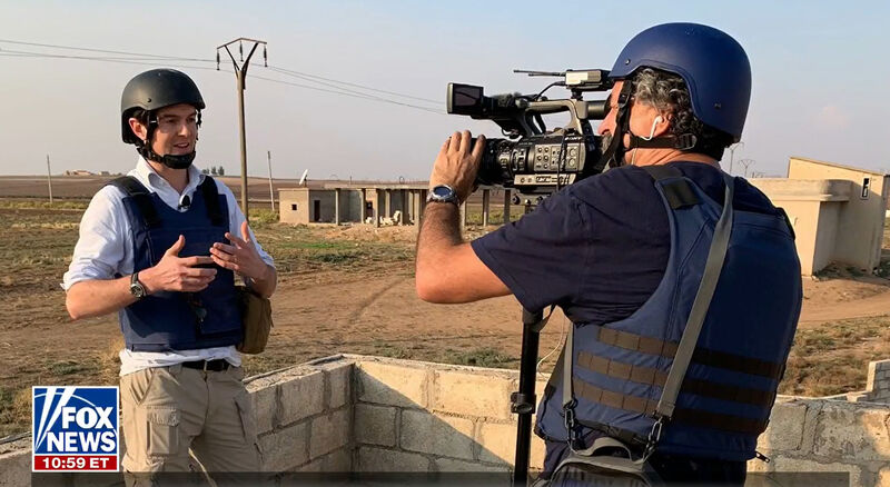 Screengrab from Fox News of Pierre Zakrzewski (right) who was killed while reporting in Ukraine. 