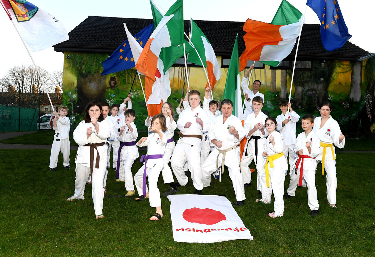 Barry O'Regan with members of the Rising Sun karate school, based at Ballinlough youth centre, who are taking part in the parade. Picture: Eddie O'Hare