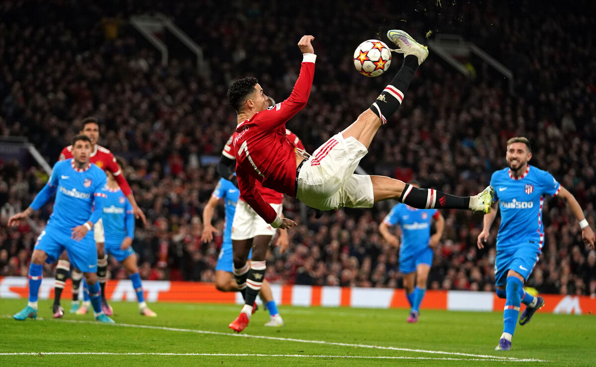 Manchester United's Cristiano Ronaldo attempts an overhead kick