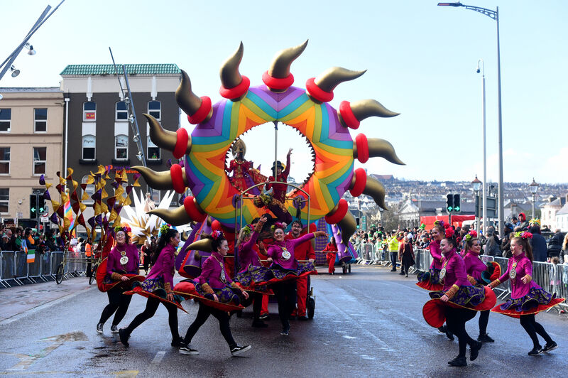 Colourful performers in the Cork St Patrick's Day Parade. Picture: Larry Cummins. Colourful performers in the Cork St Patrick's Day Parade. Picture: Larry Cummins.
