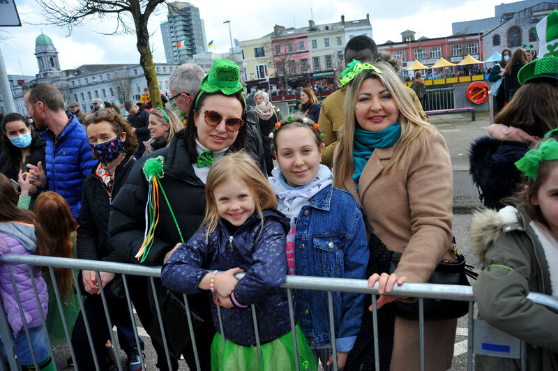Tanya, Monika and Sofia Zubac with (right) Livia Groza attending the Cork St Patrick's Day Parade. Picture: Larry Cummins. Tanya, Monika and Sofia Zubac with (right) Livia Groza attending the Cork St Patrick's Day Parade. Picture: Larry Cummins.