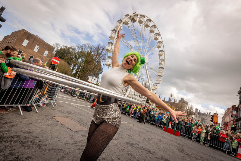 Marion Cronin of Honey Hoops pictured at the St Patrick Day Parade in Kilkenny. Picture: Dylan Vaughan. Marion Cronin of Honey Hoops pictured at the St Patrick Day Parade in Kilkenny. Picture: Dylan Vaughan.