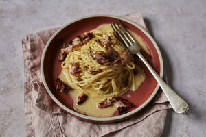 Perfect carbonara with pancetta