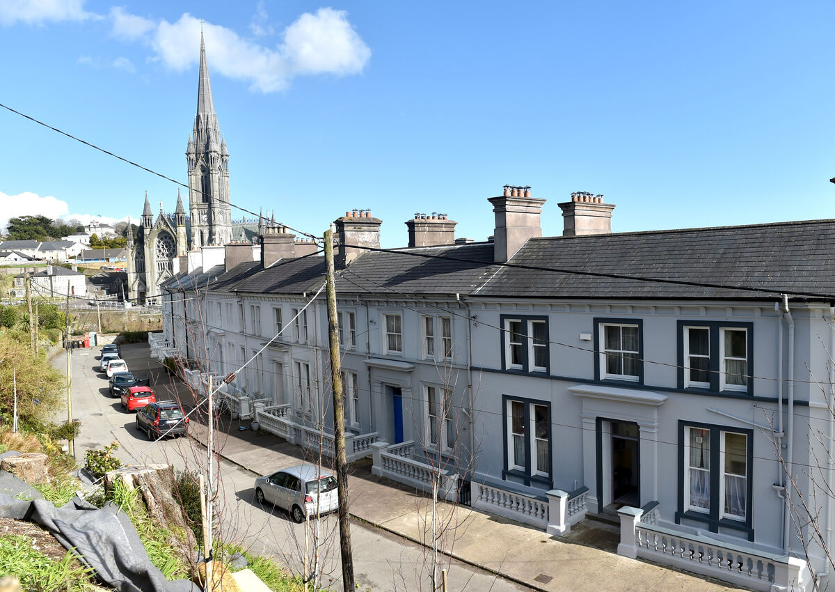 Graceful curves at Cobh town centre's Crescent,  with views to St Colman's Cathedral.  Picture:  Eddie O'Hare