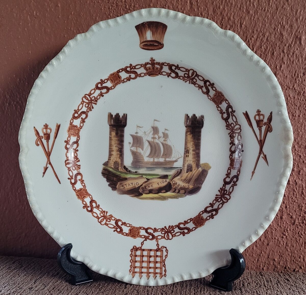 A dinner plate from the Cork Mansion House service at the Cork Antique Fair at the Kingsley Hotel this weekend.