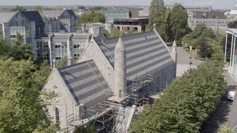 Scaffolding surrounding the Honan Chapel during its recent €1.2m restoration. Photo: Stephen Bean/UCC Scaffolding surrounding the Honan Chapel during its recent €1.2m restoration. Photo: Stephen Bean/UCC