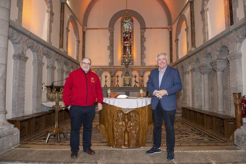 (Left to right in the refurbished Honan Chapel) Fr Ger Dunne, Dean of Honan Chapel, and Micheal O’Flynn, Chair of the Honan Development Committee. Photo: Brian Lougheed (Left to right in the refurbished Honan Chapel) Fr Ger Dunne, Dean of Honan Chapel, and Micheal O’Flynn, Chair of the Honan Development Committee. Photo: Brian Lougheed