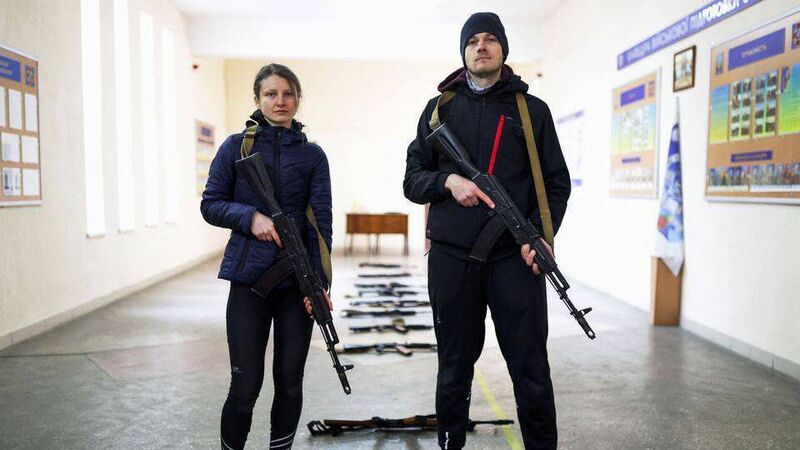 Meet the Ukrainian couples training for war