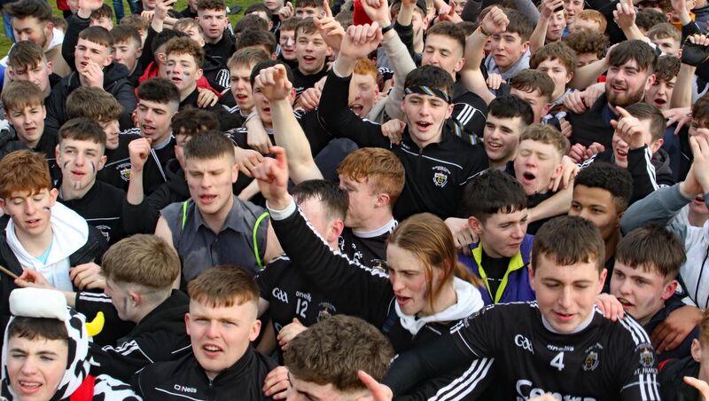 rRochestown supporters elated at the final whistle. rRochestown supporters elated at the final whistle.