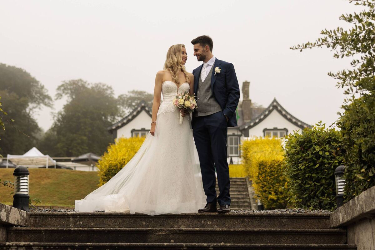 The flower arrangements for Hayley Lyttleton and Paul Ryan's wedding are from Fleur de Lis by Marie