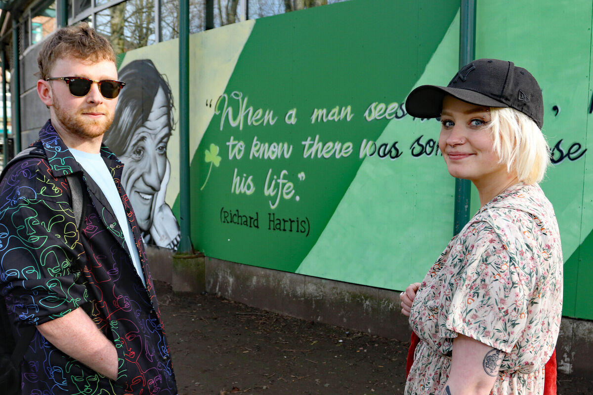 Elliot Griffin and Megan Quin, Patrickswell, look at a saying from Richard Harris at Arthur's Quay Park, Limerick. Picture: Brendan Gleeson Elliot Griffin and Megan Quin, Patrickswell, look at a saying from Richard Harris at Arthur's Quay Park, Limerick. Picture: Brendan Gleeson