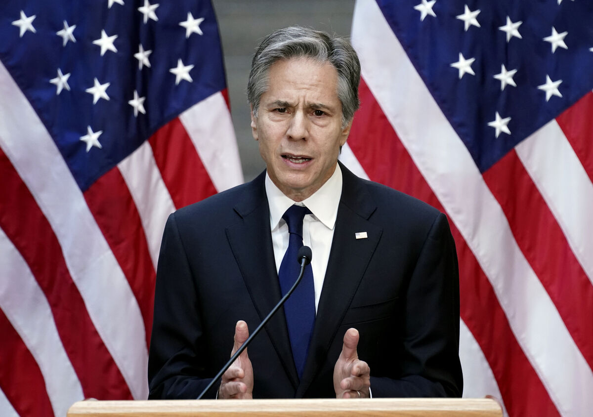 Secretary of State Antony Blinken made the announcement as he travelled to Brussels with President Joe Biden for an emergency summit of Nato leaders. Picture: Kevin Lamarque, Pool via AP