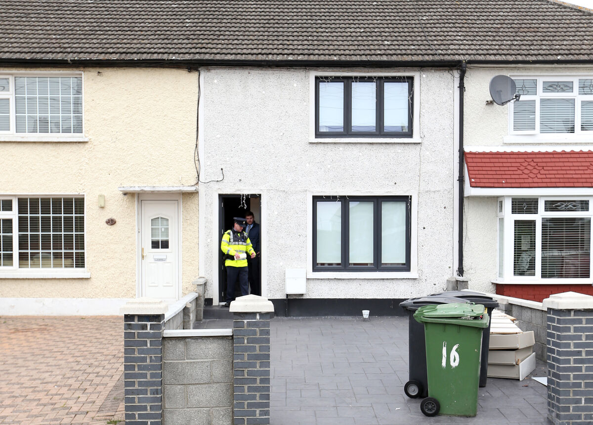  Gardaí at the scene where a 36-year-old Sandra Boyd, a mother of five, was shot in her family home at Collins Place in Finglas East in Dublin. Picture: Sasko Lazarov/Rollingnews.ie