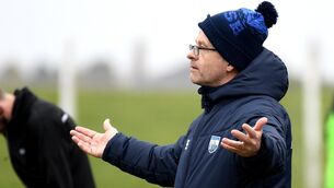 <p>Waterford manager Ephie Fitzgerald questions a decision of referee Chris Maguire in Sunday's Allianz FL Division 4 game against Sligo.</p>