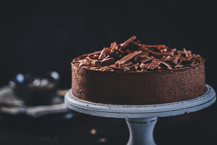 Decadent chocolate raspberry cake