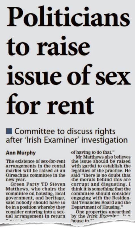 The Irish Examiner was first to highlight the plight some women have faced while trying to rent somehwere to live.