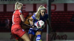<p>Cruel blow: Galway United WFC’s Savannah McCarthy (right) is out for the forseable future. Pic: INPHO/Brian Reilly-Troy</p>