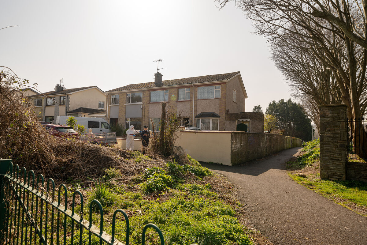  Gardaí remain at the scene of a fatal stabbing in the Sea View estate in Carrigaline, Co Cork. Picture: Richard Coleman