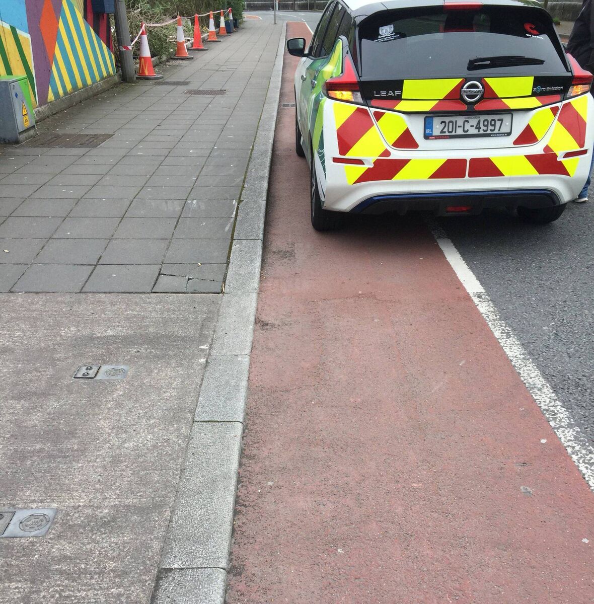 Cork City Council vehicles parked in cycle lanes. Cork City Council vehicles parked in cycle lanes.