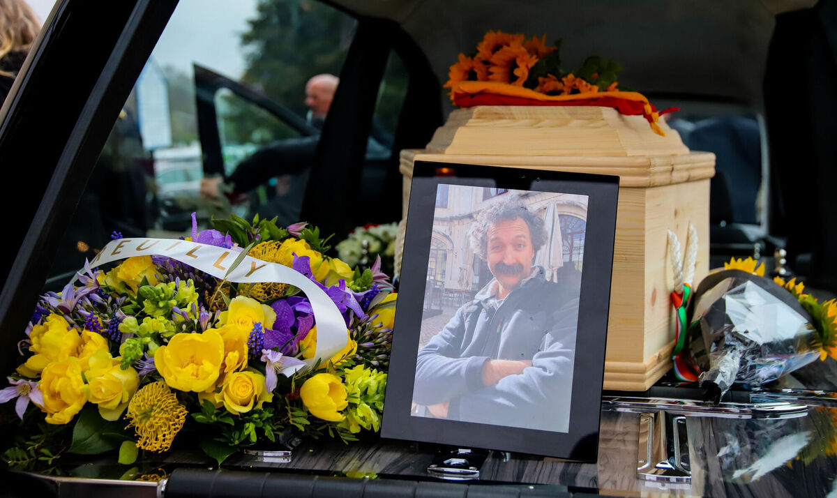 The hearse waits outside following the funeral of Pierre Zakrzewski which took place at The Church of Our Lady of Perpetual Succour Foxrock Church in Dublin today. Picture: Damien Storan/PA Wire