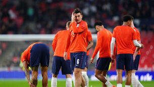 <p>England's Harry Maguire warming up before the international friendly match at Wembley Stadium, London. Picture  Adam Davy/PA Wire. </p>