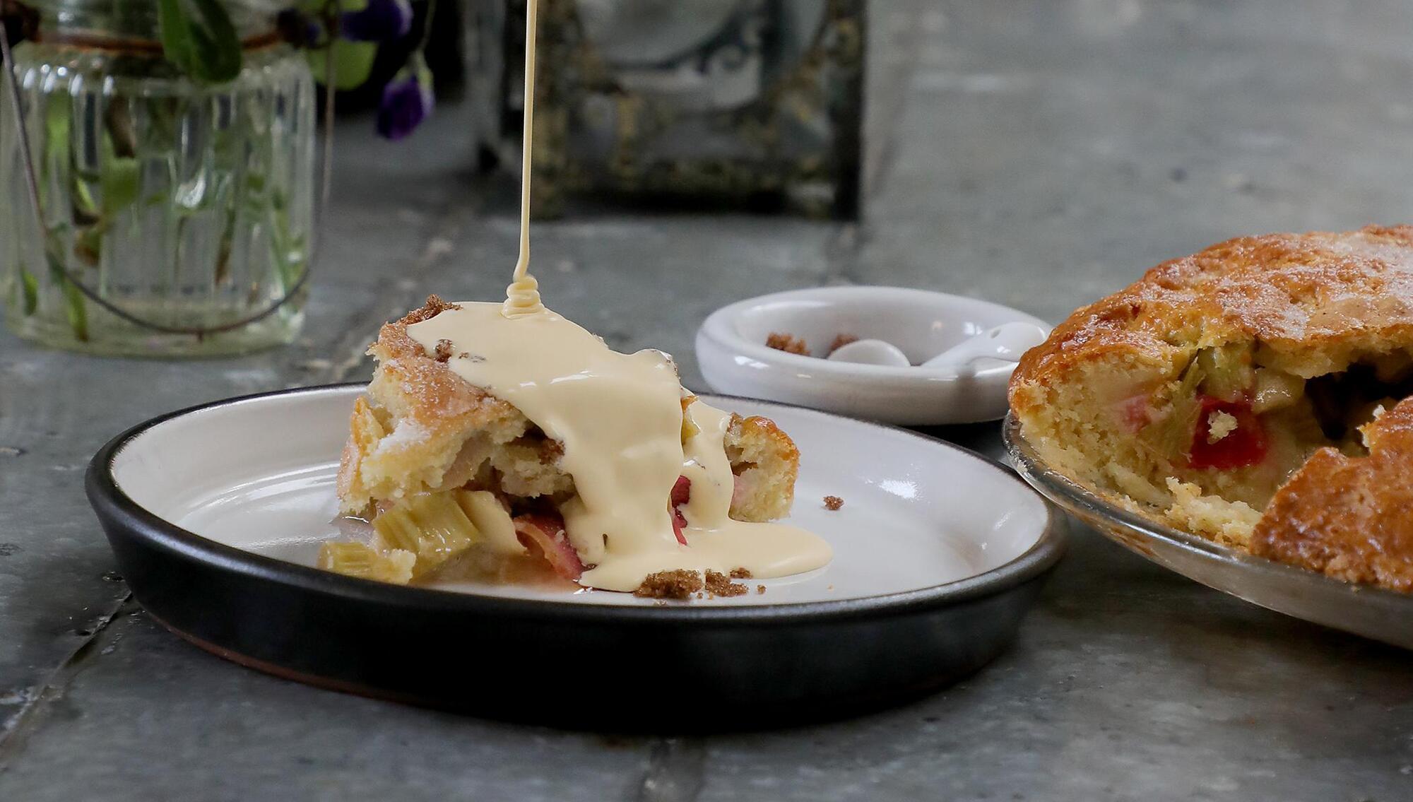 Darina Allen: My recipe for a foolproof rhubarb tart and a delicious custard to pour over it