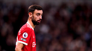 <p>Bruno Fernandes has signed a new contract with Manchester United (John Walton/PA)</p>