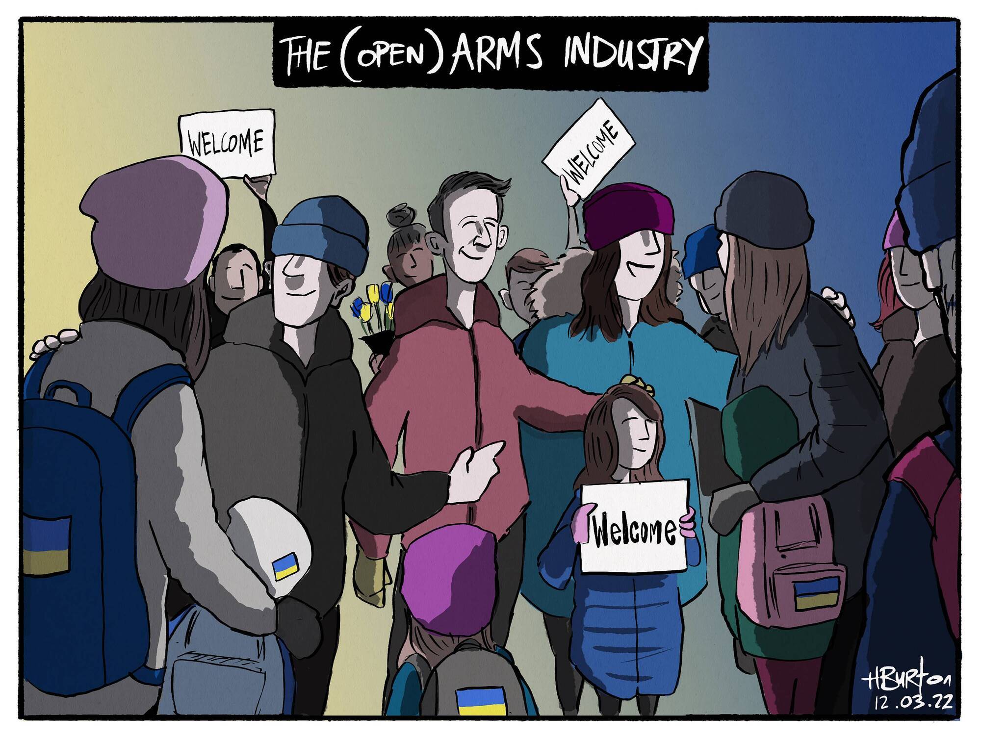 Harry Burton cartoon - The (open) arms industry