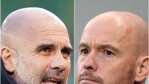 <p>Pep Guardiola and Erik Ten Hag (Mike Egerton/Joe Giddens/PA)</p>