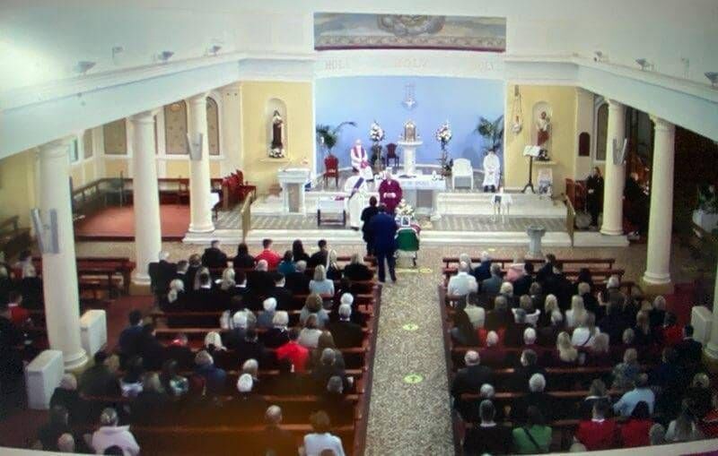 Mourners at Shane Murphy's funeral on Saturday.