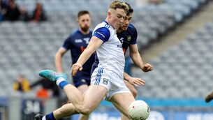 <p>Cavan's Paddy Lynch scores a goal against Tipperary</p>
