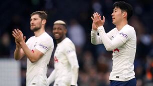 <p>Tottenham players milking the applause after their 5-1 thrashing of Newcastle at the Tottenham Hotspur Stadium</p>