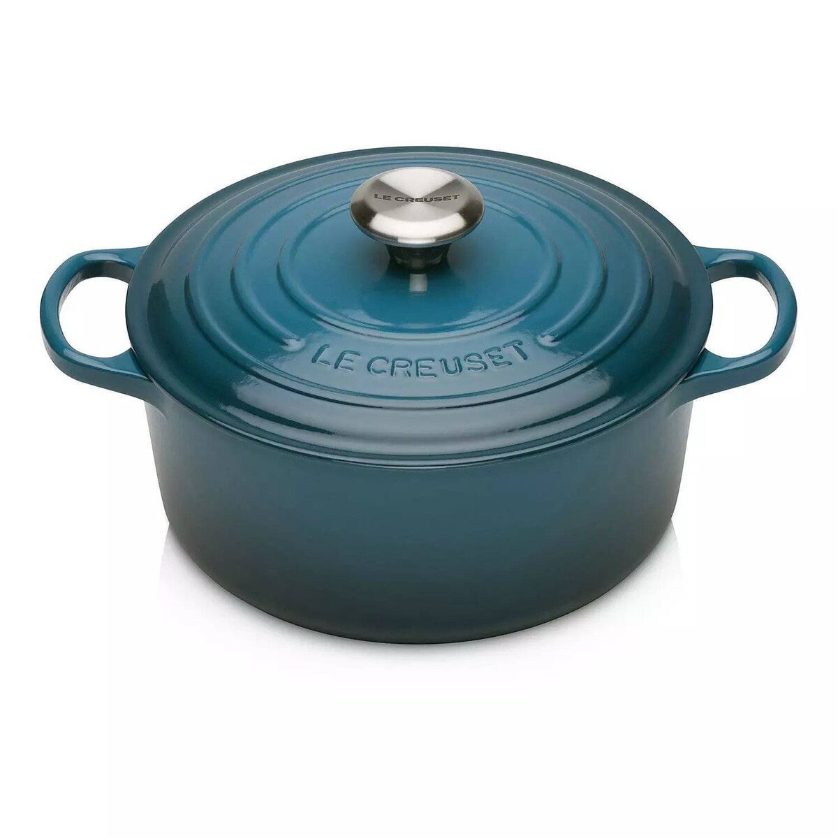 Le Creuset Signature Cast Iron Round Casserole 24cm in Deep Teal