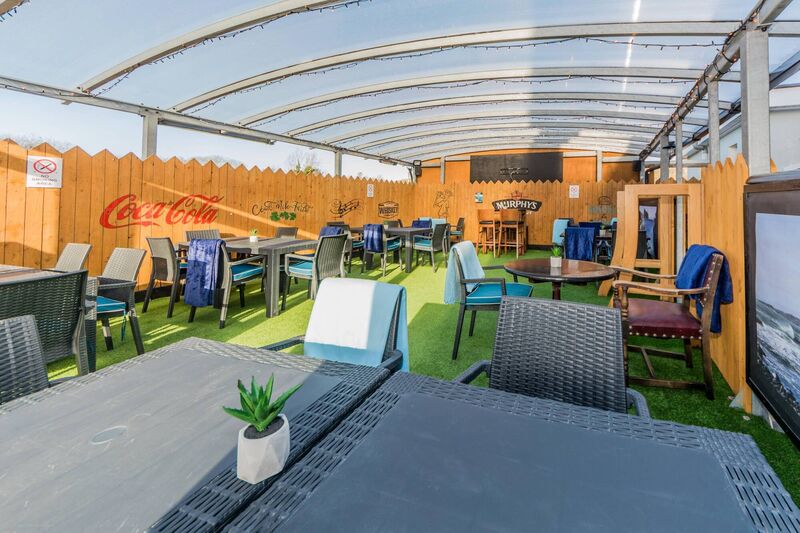 Weather proof beer garden at the Wild Atlantic Bar, Adrigole Weather proof beer garden at the Wild Atlantic Bar, Adrigole