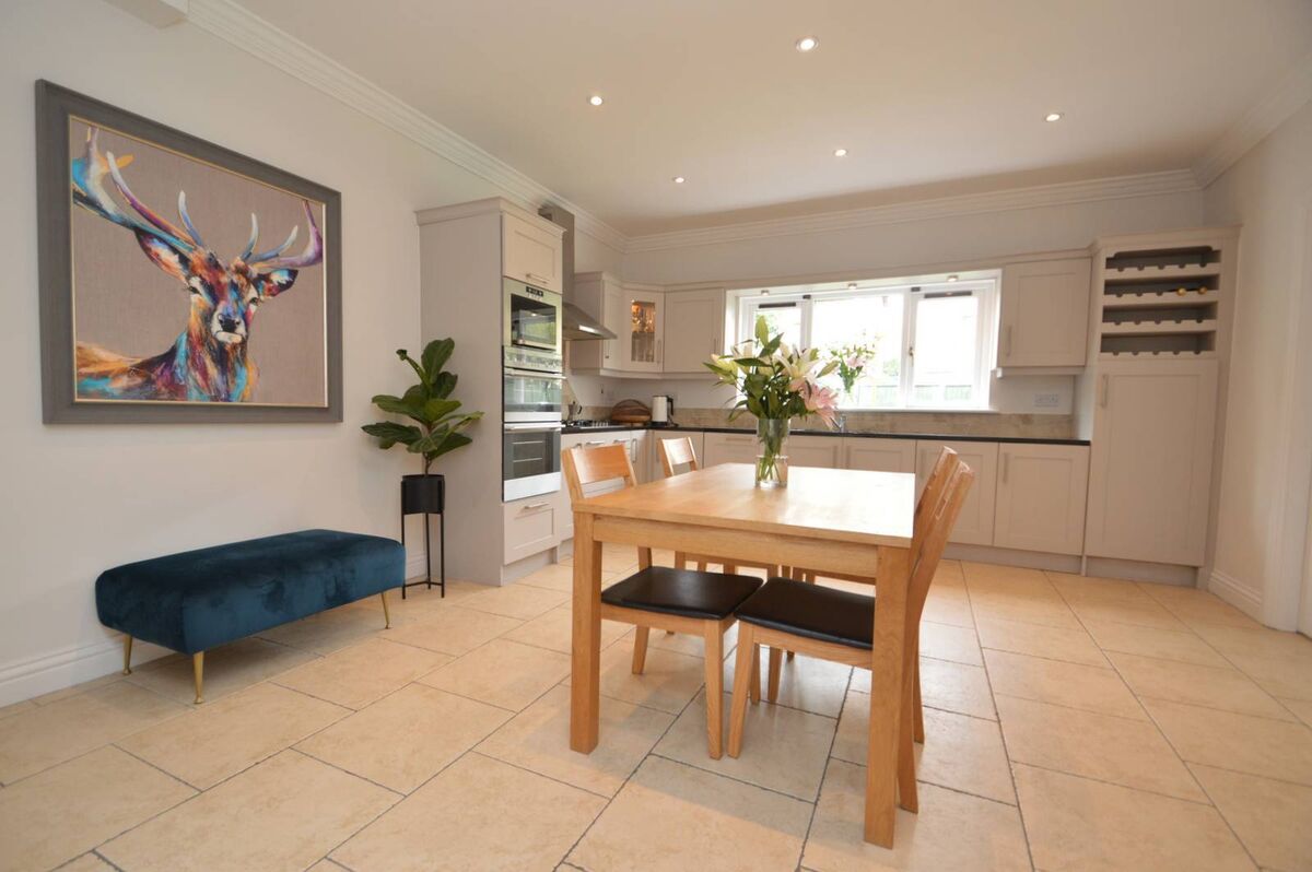 Kitchen has pocket doors to living room Kitchen has pocket doors to living room