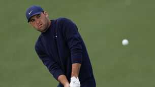 <p>Scottie Scheffler took a record-equalling five-shot lead into the third round of the Masters (Matt Slocum/AP)</p>