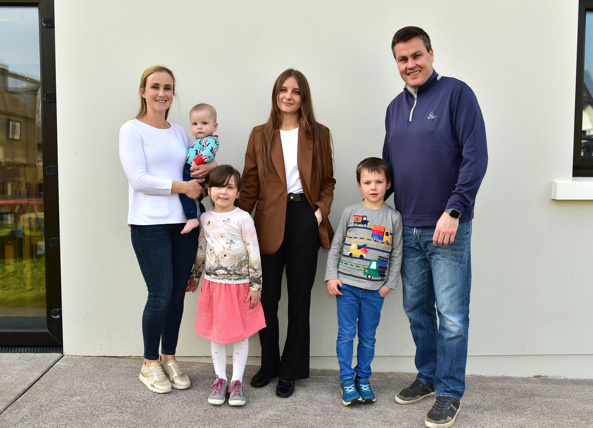 Maryna Kovalenko with Paul, Jan, Lachlann, Elsie, and Beckett Foster. Picture: Dan Linehan Maryna Kovalenko with Paul, Jan, Lachlann, Elsie, and Beckett Foster. Picture: Dan Linehan