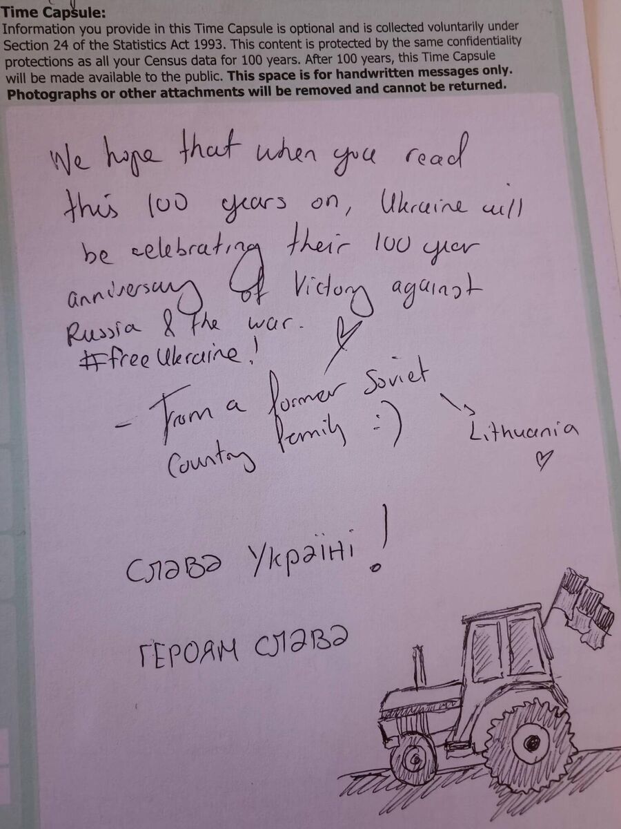 Beatrice Karaciovaite in Co Cavan shares a message of support for Ukraine.