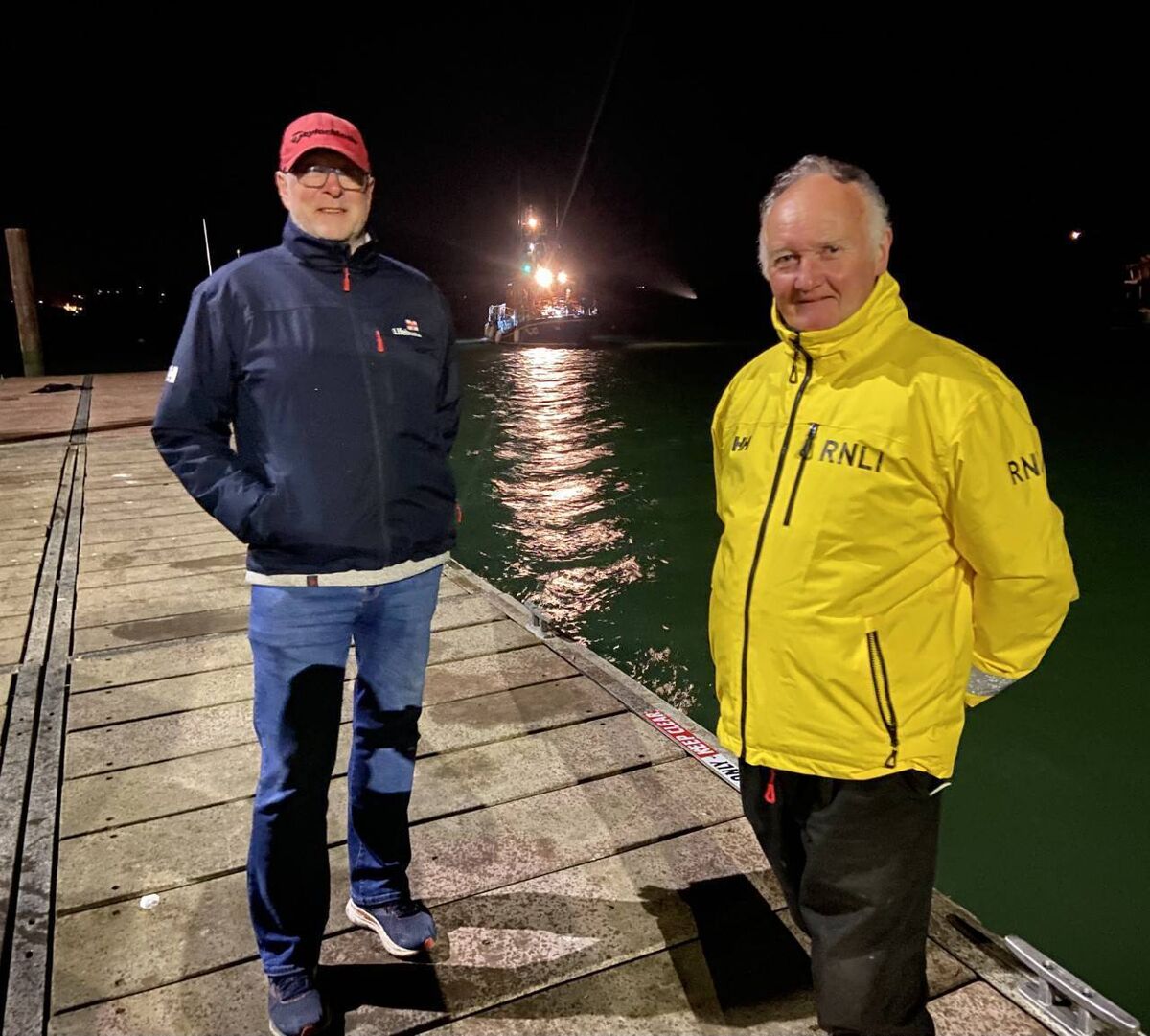 Station Deputy Launch Authority Philip White and crewperson Conor Dullea who were at the shore search area at Dunworley with other Lifeboat Station officers. Courtmacsherry RNLI Lifeboat Station 