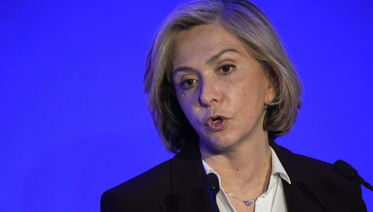 Valerie Pecresse presents her 100 days program during a media conference in Paris, on March 31. Picture: Michel Euler/AP. Valerie Pecresse presents her 100 days program during a media conference in Paris, on March 31. Picture: Michel Euler/AP.