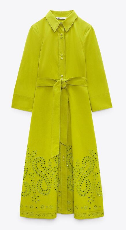 Embroidered shirt dress, Zara, €59.95 Embroidered shirt dress, Zara, €59.95