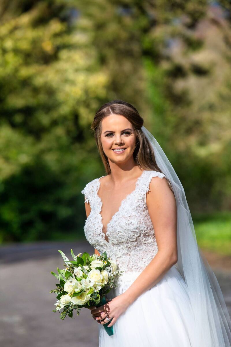 Aileen Cowhey's beautiful dress is from The Attic, Limerick