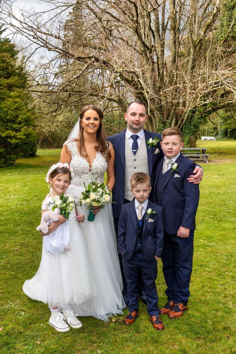 Aileen Cowhey and Chris Keating with Leah, Sam and Evan