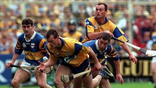 <p>That was then: Ollie Baker of Clare in action during the All Ireland Hurling Final match between Clare and Tipperary at Croke Park in Dublin. Photo: Ray McManus/Sportsfile</p>