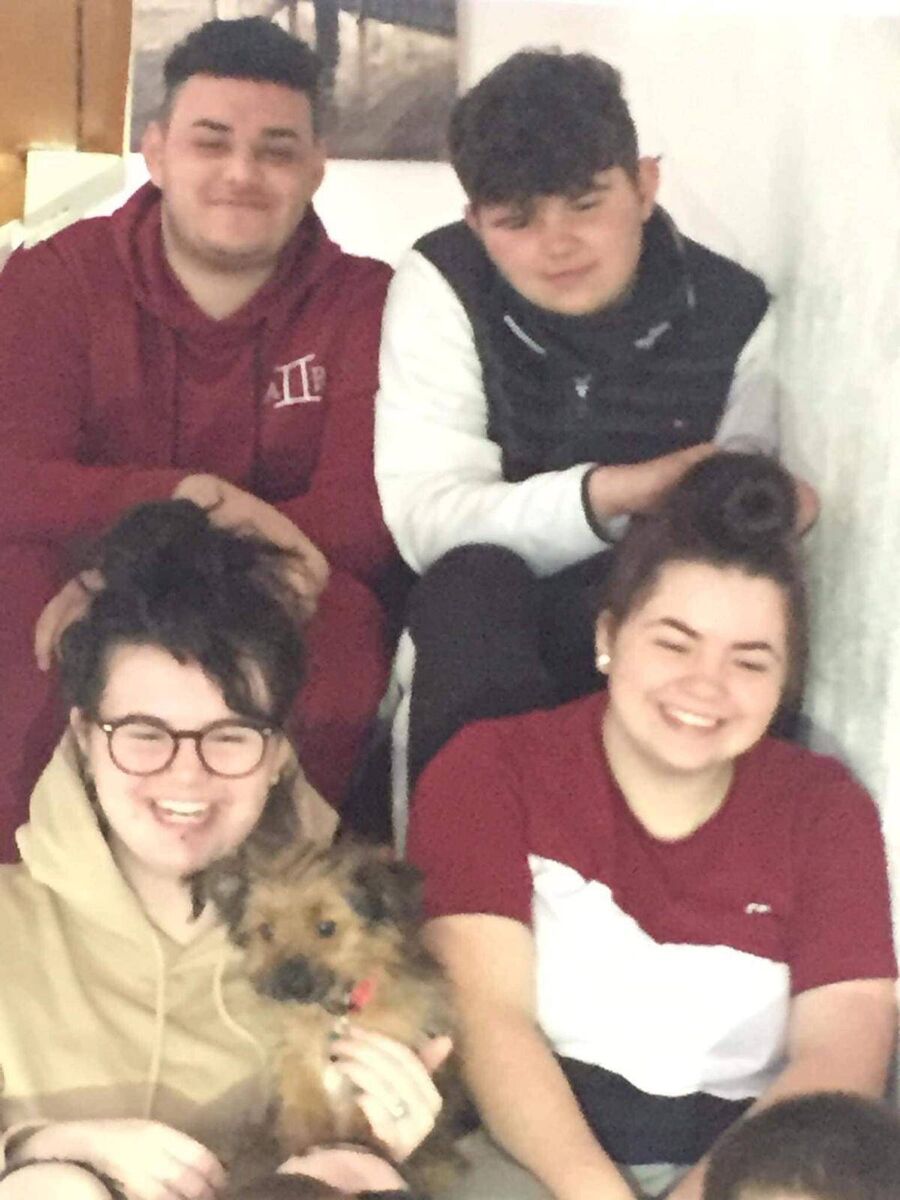 The Power family who recently lost their home in a fire. Aaron (22, top left) Khal (19, top right) Sophie (16, bottom left) Aloishe (18, bottom right).