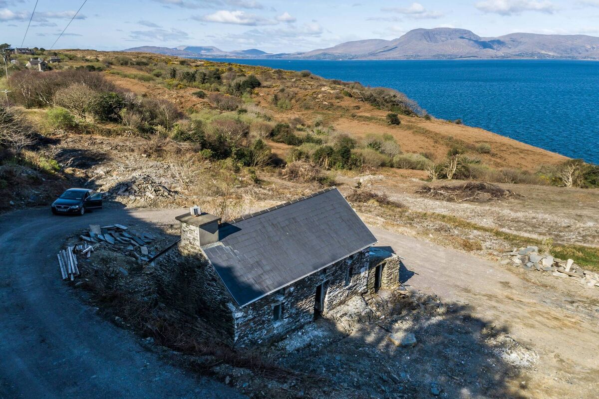 Goat's Path site and old house,  cove and small outbuilding is an 'unfinished project.' At least it has a roof on...