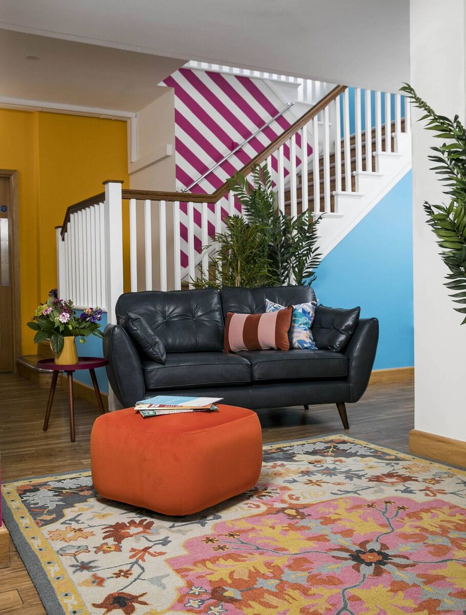 The reception area makeover was completed by Alannah Monks with support from DFS and Crown Paint. Picture: Fennell Photography 2022