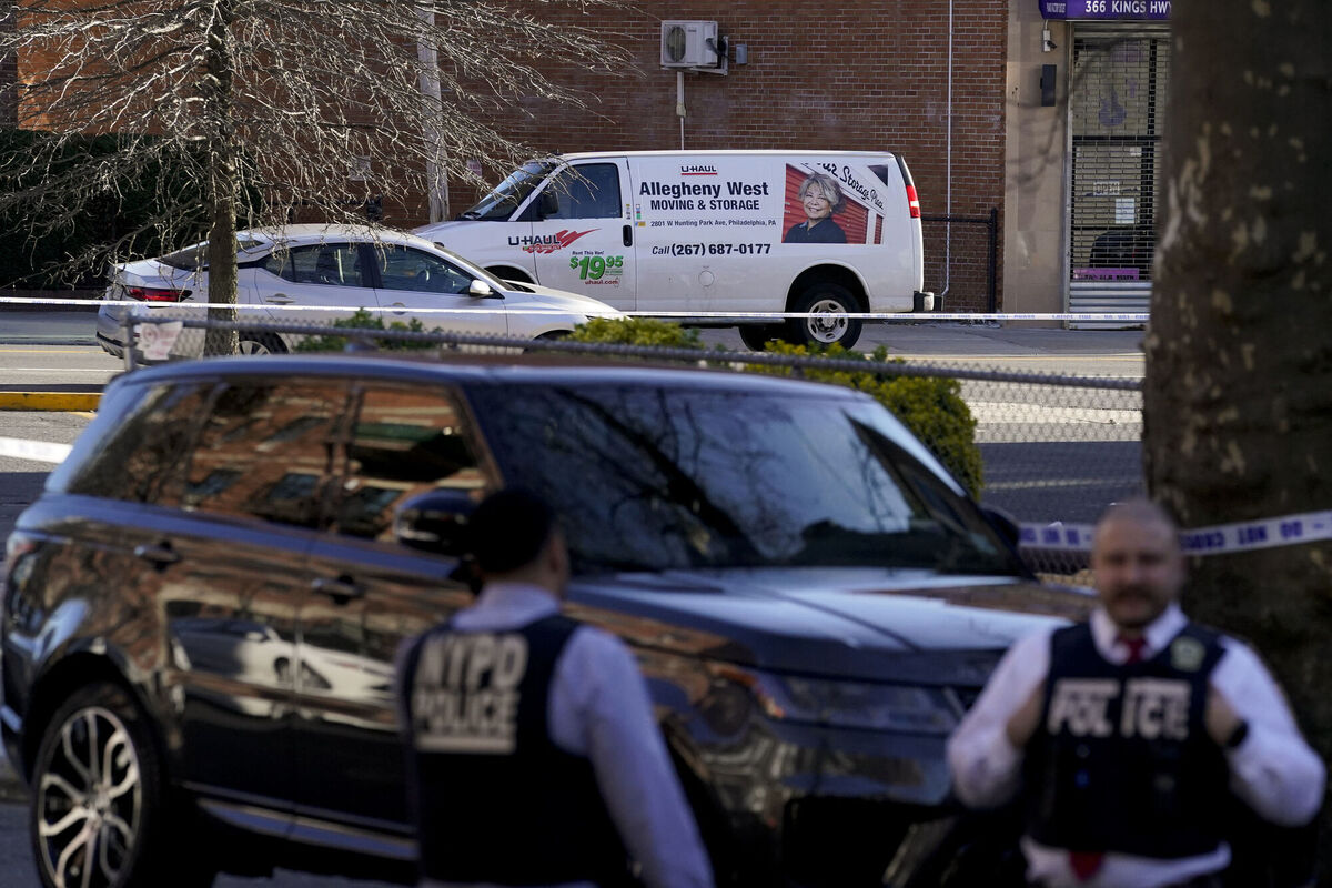 Emergency personnel form a perimeter around a U-Haul van during an ongoing investigation in the Brooklyn borough of New York last Tuesday,. Picture: John Minchillo/AP Emergency personnel form a perimeter around a U-Haul van during an ongoing investigation in the Brooklyn borough of New York last Tuesday,. Picture: John Minchillo/AP
