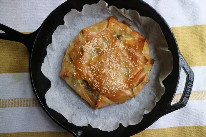 Greek feta and spinach tart